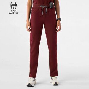 Burgundy Yola High Waisted 2.0 - Skinny Scrub Pants